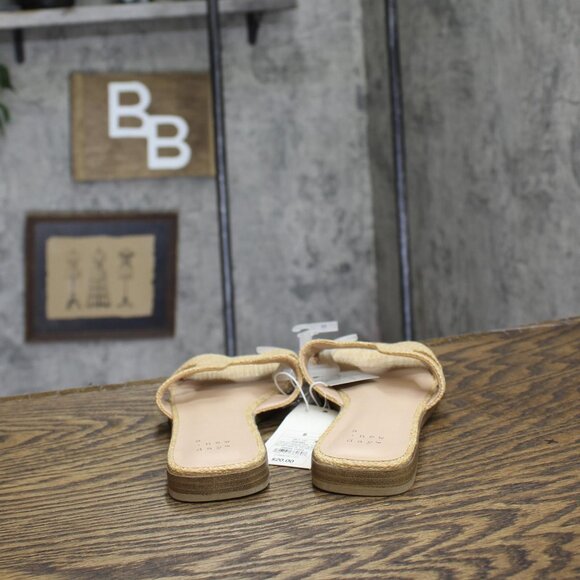 NWT A New Day Womens Nina Raffia H-Band Slide Sandals 92244961 Beige Brown 6M - Picture 8 of 10